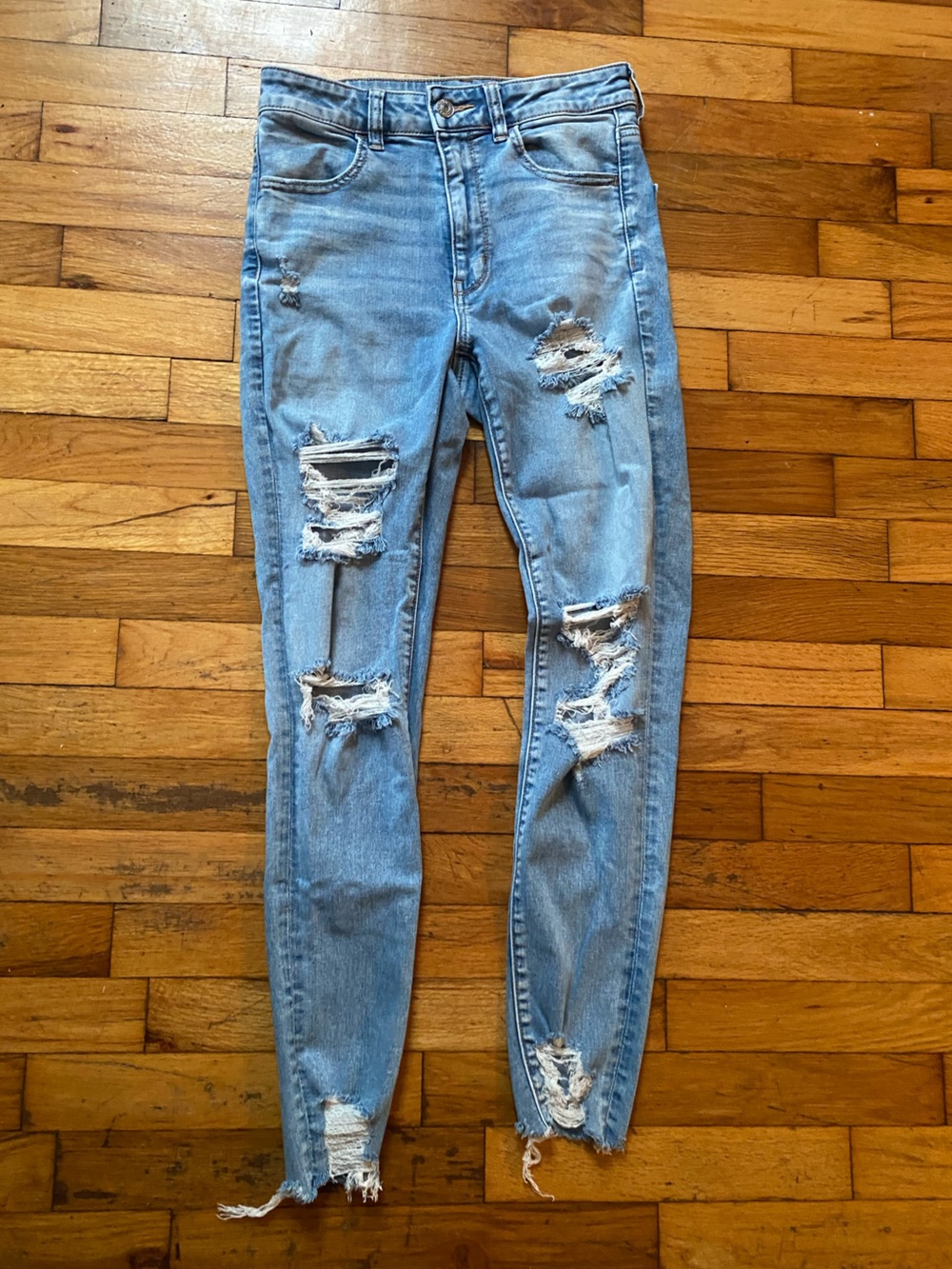 American Eagle - Light Blue Distressed Skinny Jeans